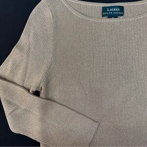 Vintage Ralph Lauren Gold Metallic Silk Knit Top Medium